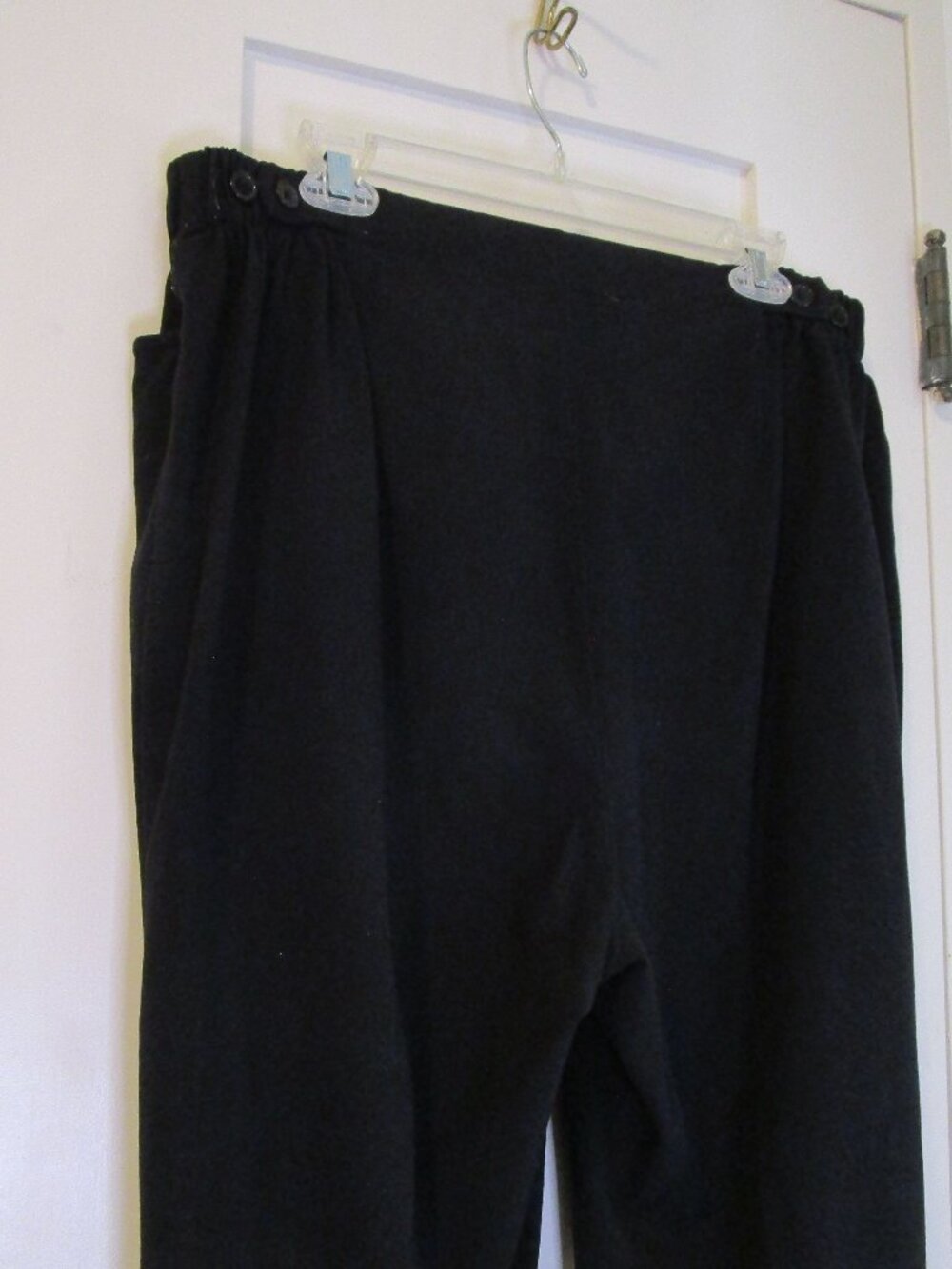 Black slacks, 16W Stretch CJ Banks w pockets, zipper, adjustable waist.